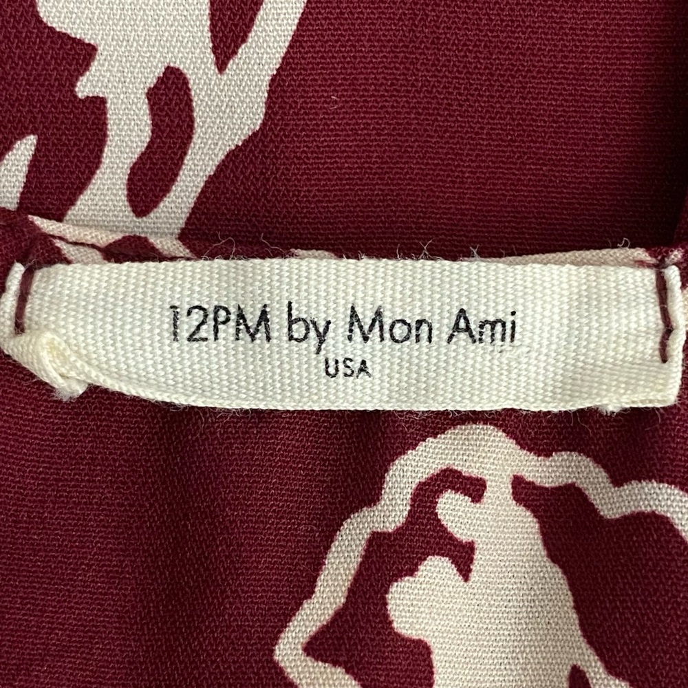 3/$10 12PM by Mon Ami Dress L Halter Floral Paisley Maroon - Picture 6 of 6